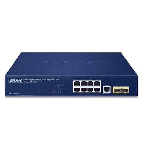 Planet PL-GS-4210-8T2S 8 Port 10/100/1000 2 Port SFP Managed Gigabit Switch