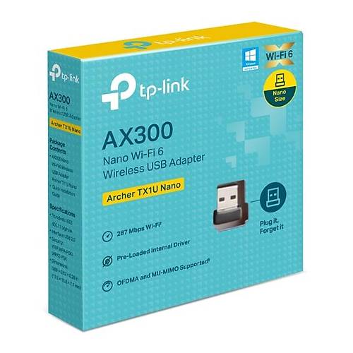 Tp-Link Tp-Link Archer TX1U Nano AX3000 Wi-Fi 6 USB Kablosuz A Adaptr