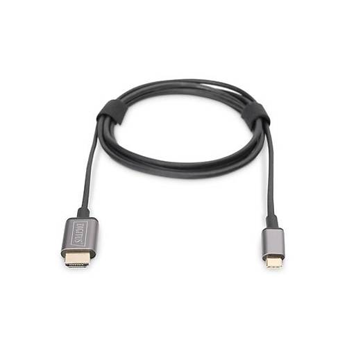 Digitus DA-70821 1.8 Mt USB Type-C to HDMI Erkek-Erkek 4K 30Hz Metal Dönüştürücü Kablo