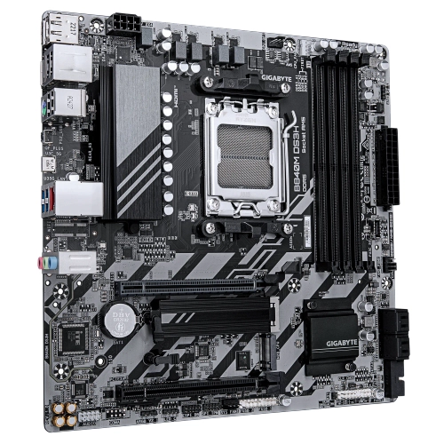 Gigabyte B840M DS3H Sc-AM5 DDR5 8200Mhz 2xM.2 2xM.2 2.5Gbit LAN mATX AMD Anakart