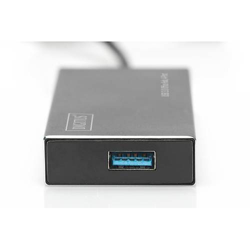 Digitus DA-70240-1 USB 3.0 to 4 Port USB 3.0 5V 2A G Adaptrl Alminyum USB 3.0 oklayc Hub