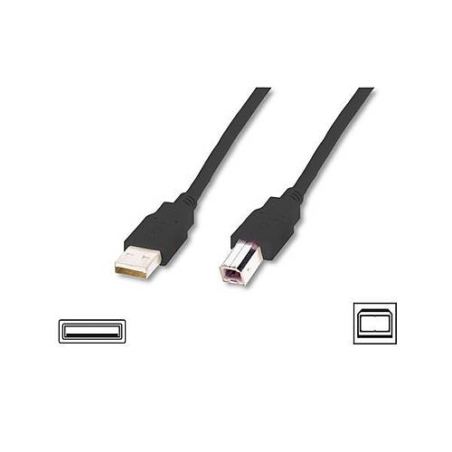 Digitus AK-300105-050-S 5 Mt USB 2.0 to USB Tip B Erkek-Erkek AWG28 USB 2.0 Yazıcı Kablosu