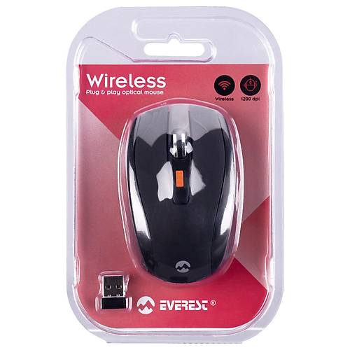 Everest SM-442 USB 1200 Dpi 6 Tulu 2.4Ghz Kablosuz Siyah Mouse