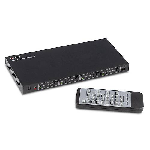 Lindy LIN-38152 4 Port Giri 4 Port k 4K HDMI Kumandal HDMI Matrix Switch