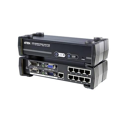 Aten VS1508T 150 - 450 Mt 8 Port CAT to VGA Audio RS232 VGA �oklay�c� Splitter