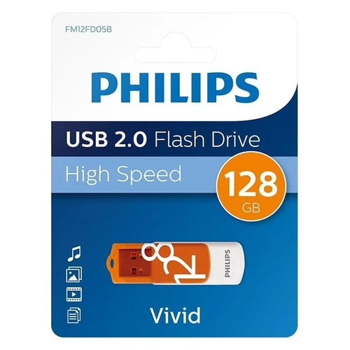 Philips FM12FD05B 128 GB Vivid Turuncu Usb 2.0 Flash Bellek