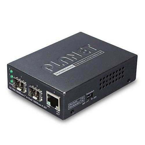 Planet PL-GT-1205A  100/100/1000Base-T To Dual 1000Base-X Sfp Media Converter