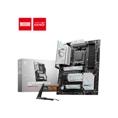 Msi X670E GAMING PLUS WIFI Sc-AM5 X670 DDR5 7800Mhz 4xM.2 2.5Gbe Wi-Fi 6E ATX AMD Anakart