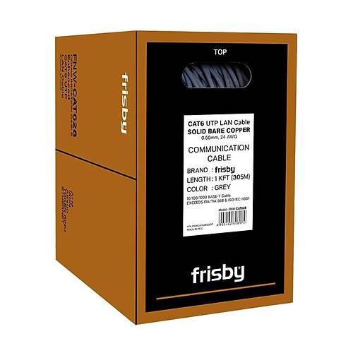 Frisby FNW-CAT628 305 Mt UTP CAT6 AWG24 Saf Bakır Gri Data Kablo