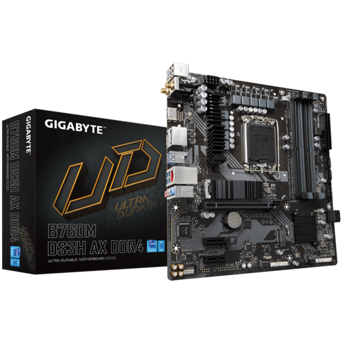 Gigabyte B760M DS3H AX DDR4 Sc-1700 B760 DDR4 5333Mhz 2xM2 2.5Gbe Wi-Fi 6E mATX INTEL Anakart
