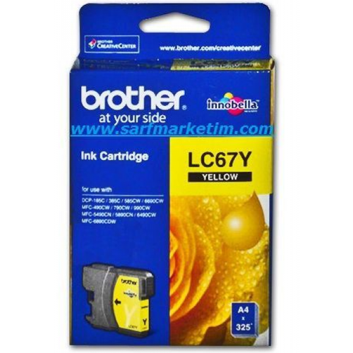 Brother LC-67Y 450 Sayfalk Orijinal Inkjet Sar Kartu