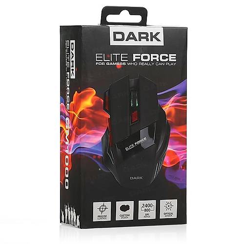 Dark DK-AC-GM1000 Elite Force 3X Ate Butonlu 1600Dpi 4 Tulu Kablolu USB Oyuncu Mouse