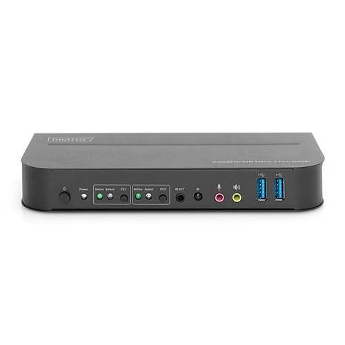 Digitus DS-12850 2 Port Giri� DISPLAY Port to 1 Port DP 1 Port HDMI 4K 60Hz Dual KVM Switch
