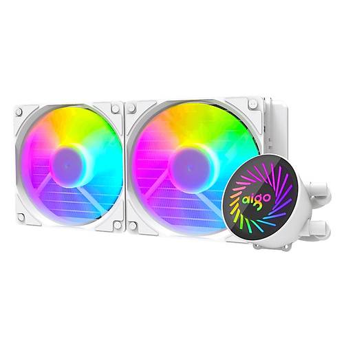 Aigo DCS240 240mm 2x12cm ARGB AMD-INTELAM5-181 Beyaz S�v� So�utma Sistemi