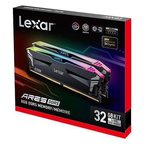 Lexar LD5U16G72C34LA-RGD 32 GB (2x16) DDR5 7200Mhz CL34 RGB HEATSINK Bilgisayar Bellek
