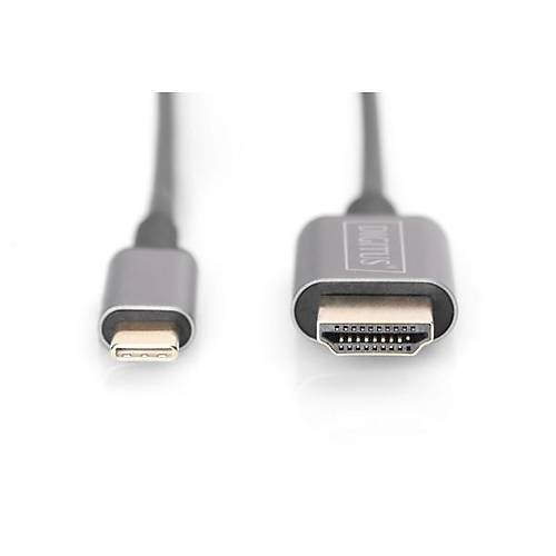 Digitus DA-70821 1.8 Mt USB Type-C to HDMI Erkek-Erkek 4K 30Hz Metal Dönüştürücü Kablo