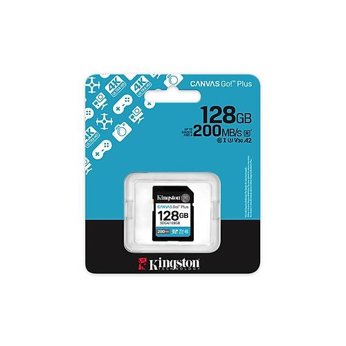 Kingston SDG4/128GB 128 GB Canvas Go Plus Gen4 200Mb/s C10 UHS-I U3 V30 SD Haf�za Kart�