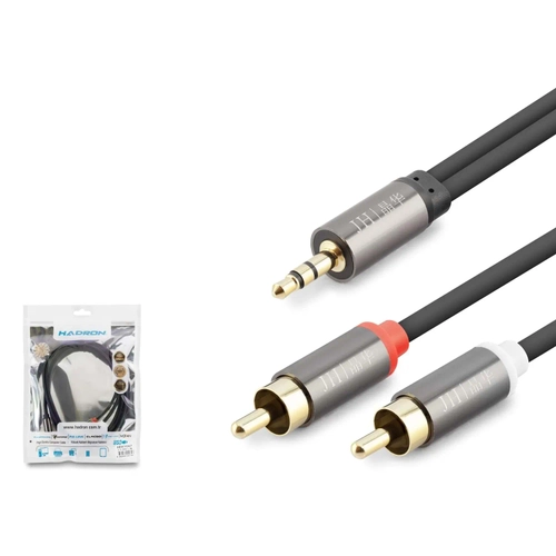 Hadron HDX1067 1.5Mt 3.5mm Jack to 2x RCA Gold Ses Kablosu
