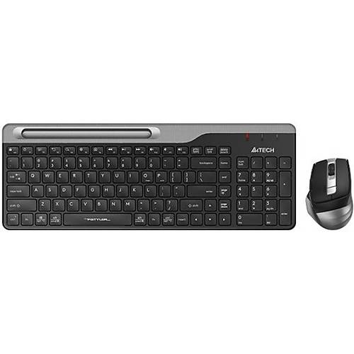 A4 Tech FB2535C Q TR Fstler Bluetooth Multimedia �arjl� Gri Kablosuz Klavye Mouse Set