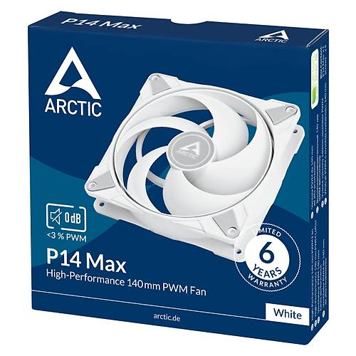 Arctic AR-ACFAN00304A P14 MAX 14cm 95CFM Ultra Sessiz Yksek Performasnl PWM Beyaz Kasa Fan
