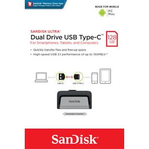 Sandisk SDDDC2-128G-G46 128 GB Ultra Drıve USB Type-C Flash Bellek