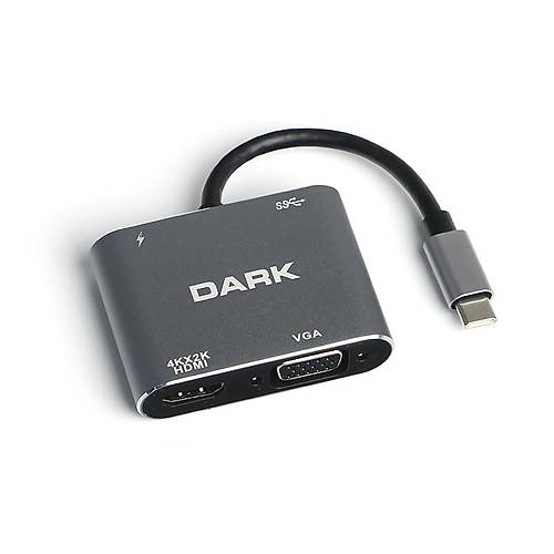Dark DK-AC-U31XHDV USB 3.1 Type C to HDMI VGA 4K D�n��t�r�c� Ekran Adapt�r�