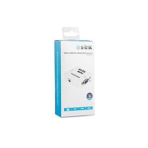 S-Link SL-VHC10 VGA to HDMI Dii-Dii Beyaz mini Dntrc Adaptr