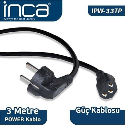 Inca IPW-33TP 3 Mt 3x0.75mm 90 Derece to C13 Power Kablosu