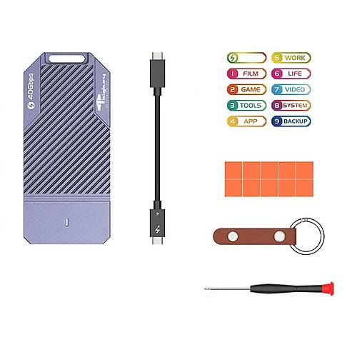 Bigboy BTC-M2TB4CS Thunderbolt 4 PCIe 4.0 NVMe M.2 2280 Gri Ta��nabilir SSD Kasa