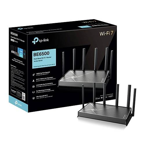 Tp-Link Archer BE400 BE6500 4 Port Gigabit Dual Band 6 Antenli Wi-Fi 7 Router Access Poirnt