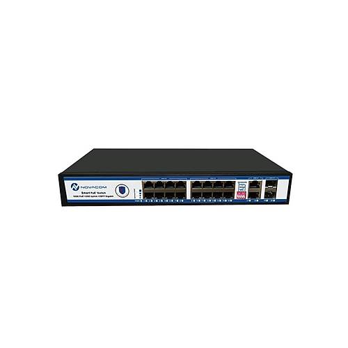 Nova NVC-PSEG1622 16 Port Gigabit PoE+ 2 Port Uplink 2 Port SFP 300W PoE Switch