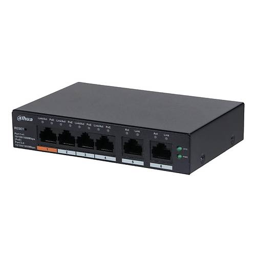 Dahua CS4006-4GT-60 4 Port Gigabit PoE 2 Port Gigabit Uplink 60W Cloud Ynetilebilir Switch