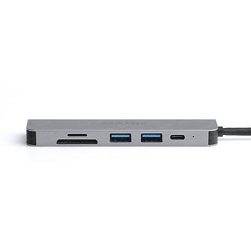 Dark DK-AC-U31X38 USB 3.1 Type C to HDMI TF SD Kart Okuyucu USB 3.0 USB 2.0 6 n 1 Dntrc