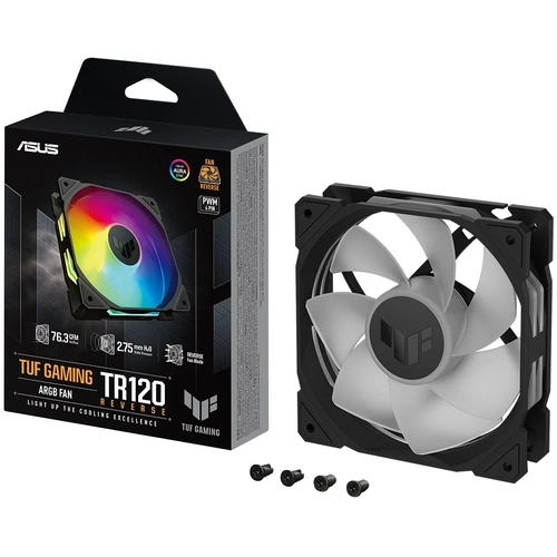 Asus TUF TR120 REVERSE 12cm ARGB Fanl� Adreslenebilir Ters Fan Ak��� Kasa Radyat�r Fan�