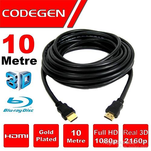 Codegen CPS100 10 Mt HDMI to HDMI 1.4V 2K 3D Gold HDM� G�r�nt� Kablosu