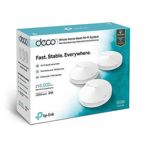 Tp-Link DECO M5 2 Port Gigabit 2.4/5Ghz 3 l Mesh WiFi Sistemi Access Point