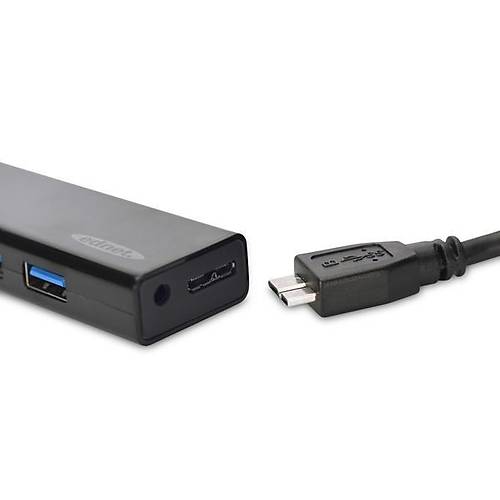 Ednet ED-85155 USB 3.0 to 4 Port USB 3.0 Adaptörlü Siyah USB 3.0 Çoklayıcı Hub