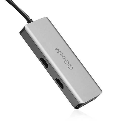 Qgeem QG-UH09 USB Type C to 2xHDMI VGA TF SD USB 3.0 Usb 2.0 Kulaklk 9 in 1 Dock Station