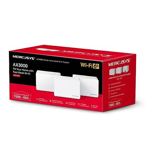 T-Link Mercusys Halo H80X AX3000 3 l� Mesh Menzil Geni�letici