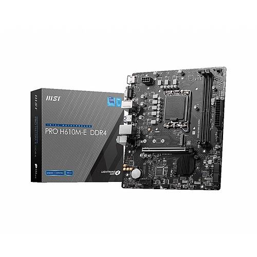 Msi PRO H610M-E DDR4 Sc-1700 H610 DDR4 3200Mhz M.2 USB3.2 mATX INTEL Anakart