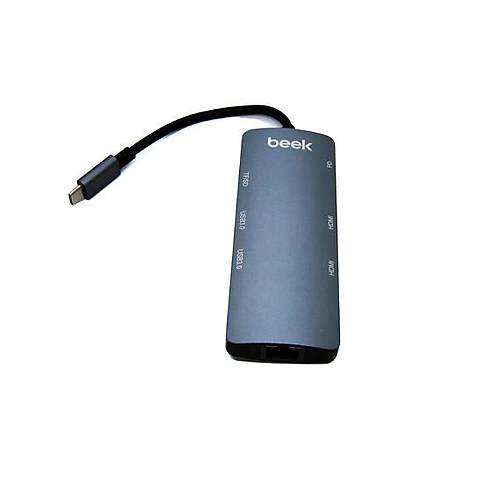 Beek BA-DCK-UC08DH USB Type C to 2xHDMI 4K TFT USB PD 8 n 1 Docking Station