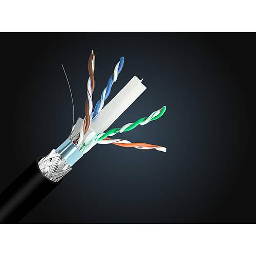 Inca ICAT6-500AG 500 Mt CAT6 S-FTP 23AWG 0.50mm Siyah Outdoor D�� mekan Network Kablosu