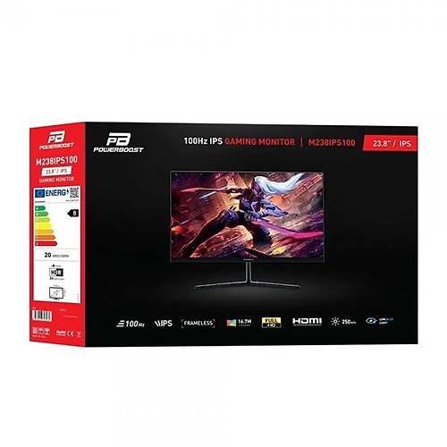 PowerBoost PB-M238IPS100 23.8 inch 1920x1080 5ms 100Hz VGA HDMI LED Gaming Monitr