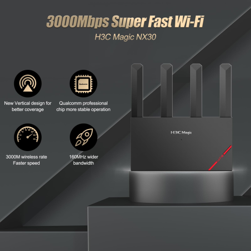 H3c NX30 Magic 4 Port Gigabit 3000Mbps Dual Band 4 Antenli Wi-Fi 6 Router Access Point