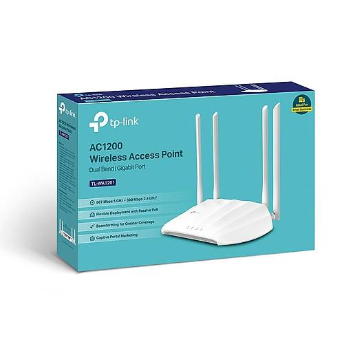 Tp-Link TL-WA1201 AC1200 2.4/5GHz Dual Bant 1 Port Gigabit 2 Antenli Access Point