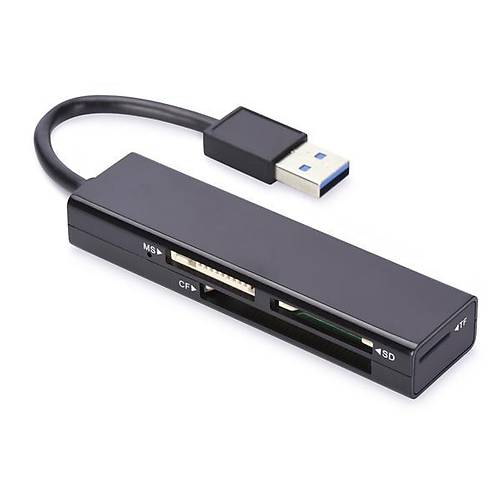 Ednet ED-85240 4 Port MS SD T-Flash CF Hafza Kart Uyumlu USB 3.0 Siyah Kart Okuyucu