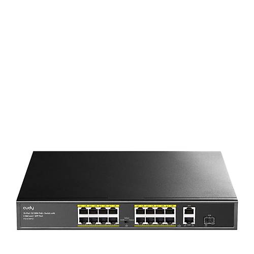 Cudy FS1018PS1 16 Port 100 Mbps PoE+ 2 Port Gigabit Uplink 1 Port SFP 200W PoE Swiitch