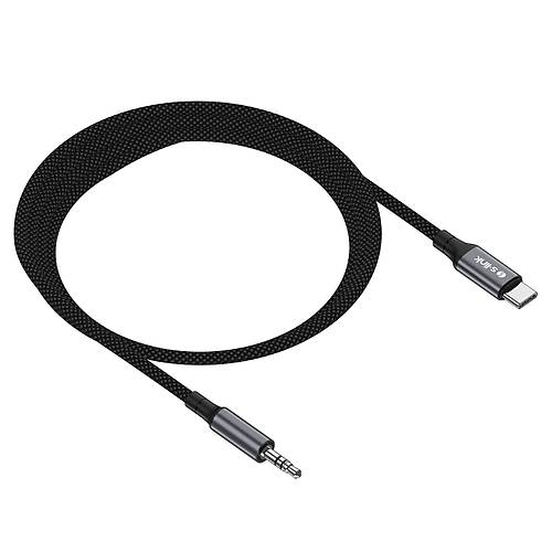 S-link Armor MC-01 1.2 Mt Type-C to M AUX �rg�l� Metal Ba�l�kl� Siyah Ses Kablosu