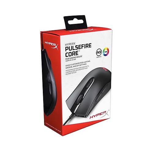 Kingston HX-MC004B HyperX Pulsefire Core 6200Dpi 7 Tulu RGB Led Kablolu Mouse