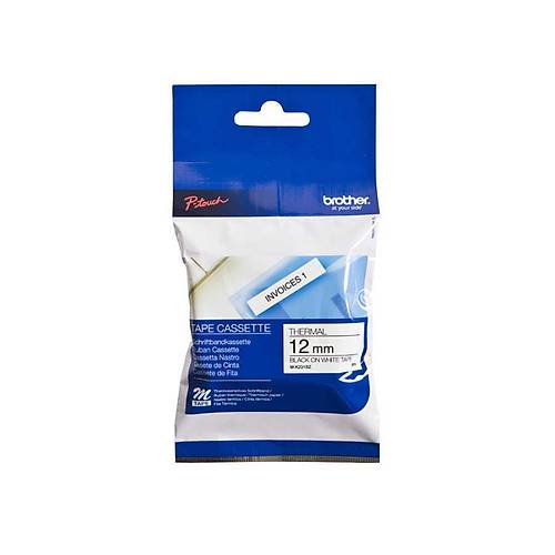 Brother M-K231 P-Touch 12mm Beyaz zerine Siyah Kat Etiket